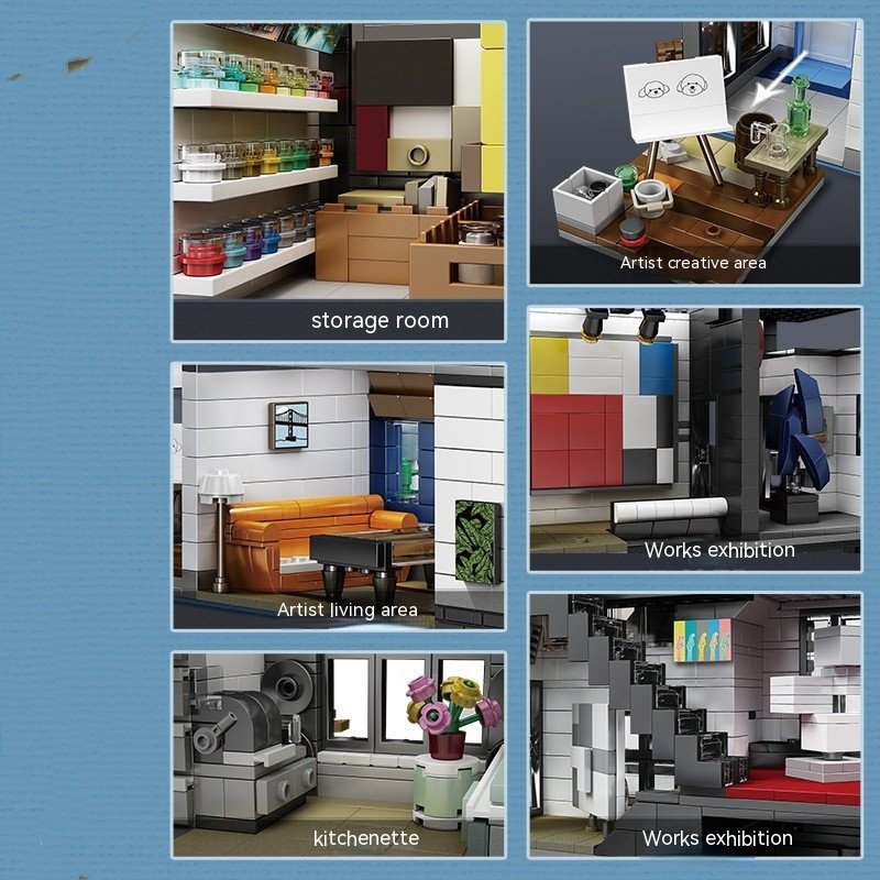 City Street View Building Lights Children Educational Assembly Building Blocks Toys Compatible